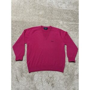 Vintage Pringle of Scotlans Sweater Mens 44 Pink Pure Wool Pullover